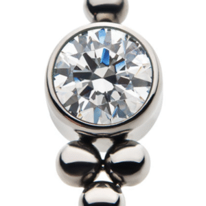 Titanium top met rond kristal en kralen