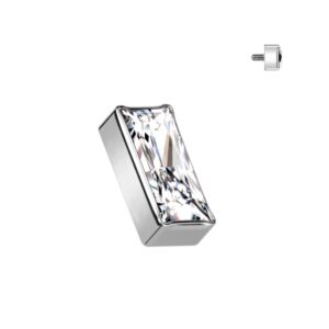 Titanium top met rechthoekig kristal