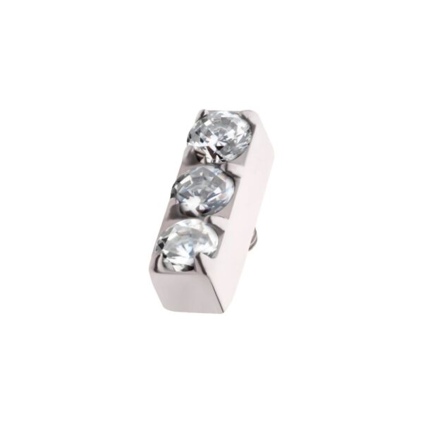Titanium top balkje met 3 steentjes